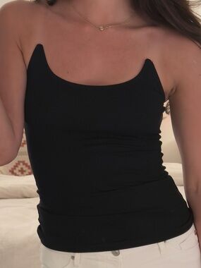 Clear strap scoop-neck Tank Top -